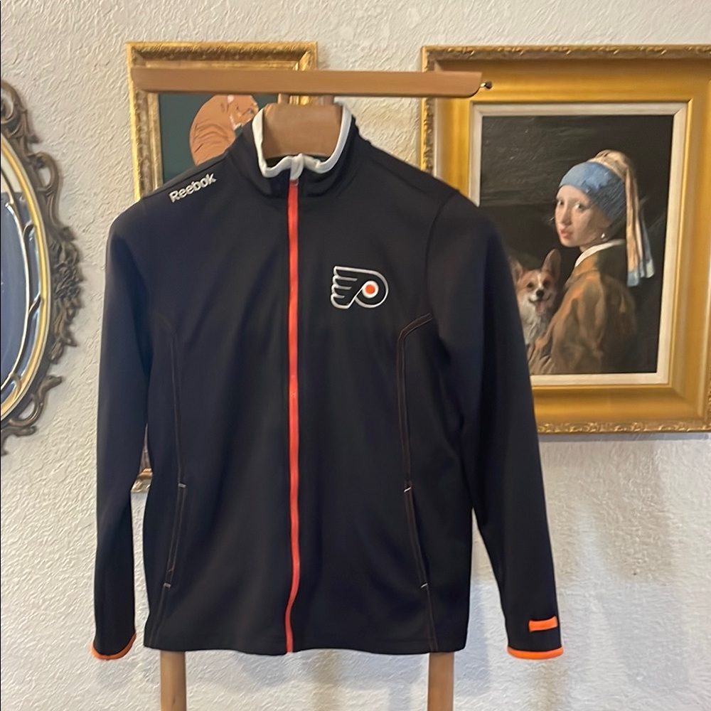 Reebok Performance Jacket Black and Orange with Contrasting Collar